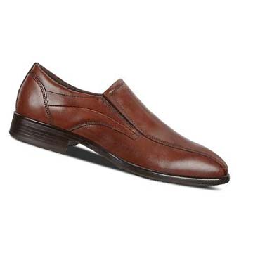 Men's Ecco Citytray Bike Toe Slip-on Dress Shoes Brown | Canada 507MQZ